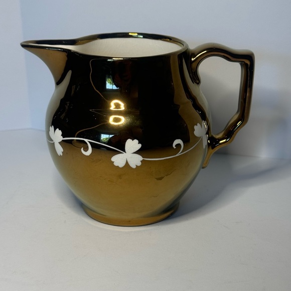 Stoke on Trent England "GRAYS POTTERY" "5" Milk Pitcher with Flower/Vine - Picture 2 of 4